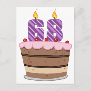 Alter 68 auf Geburtstagskuchen Postkarte