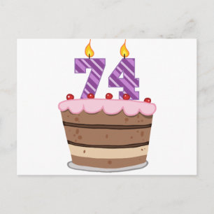 Alter 74 auf Geburtstagskuchen Postkarte