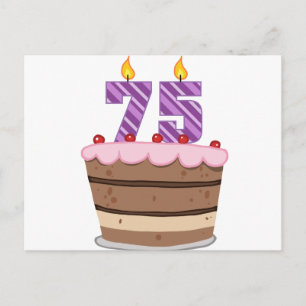 Alter 75 auf Geburtstagskuchen Postkarte