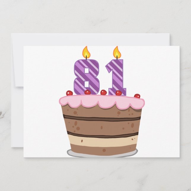 Alter 81 auf Geburtstagskuchen Karte (Vorderseite)