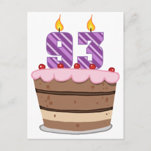 Alter 93 auf Geburtstagskuchen Postkarte
