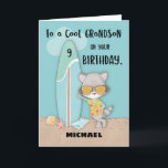 Alter 9 Grandson Birthday Beach Funny Cool Raccoon Karte<br><div class="desc">Bald wird die 9. Geburtstagsfeier Ihres Enkels Ereignis sein. Um an der Feier teilnehmen,  ist es ein Muss,  dass Sie diese Karte haben,  um ihm zu schenken. Die Personalisierungsoption auf dem Cover macht diese Karte besonders. Sichern Sie sich noch heute eine Kopie dieser Karte.</div>