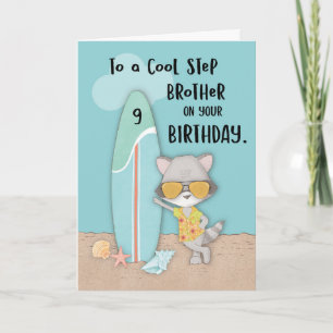 Alter 9 Stiefbruder Geburtstag Strand Lustiger Was Karte