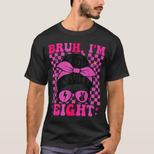 Alter, acht 8 8. Geburtstag Mädchen groovy 8 Jahre T-Shirt