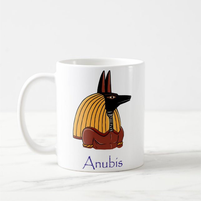 Alter ägyptischer Gott Anubis (benannt) Kaffeetasse (Links)