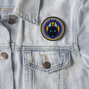Alter ägyptischer Gott Anubis Logo-Knopf Button