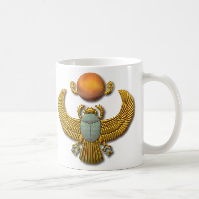 Alter ägyptischer heiliger Scarabäus - Gold Kaffeetasse (Rechts)