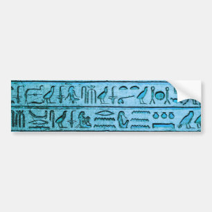 Alter ägyptischer Hieroglyphen Blauer Autoaufklebe Autoaufkleber
