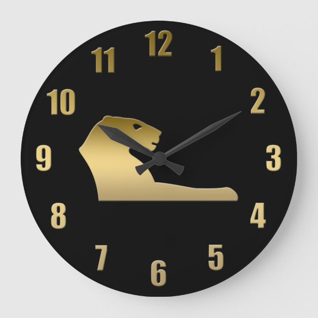 Alter ägyptischer Löwe - Göttin Sekhmet Große Wanduhr (Vorderseite)