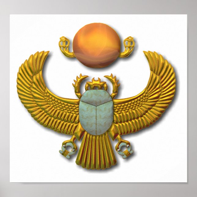 Alter ägyptischer Sacred Scarab - Gold Poster (Vorne)