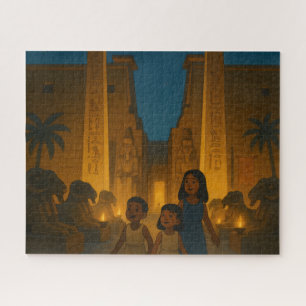 Alter ägyptischer Tempel Sacred Puzzle Gold