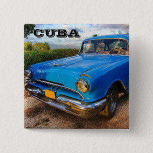 Alter amerikanischer Oldtimer in Trinidad, Kuba Button