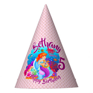 Alter ändern Name Mermaid Geburtstagspartei perso Partyhütchen