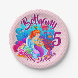Alter ändern Name Mermaid Geburtstagspartei person Pappteller