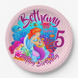 Alter ändern Name Mermaid Geburtstagspartei person Pappteller