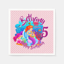 Alter ändern Name Mermaid Geburtstagspartei person Serviette