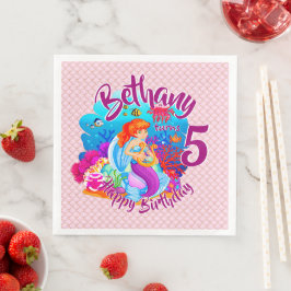 Alter ändern Name Mermaid Geburtstagspartei person Serviette