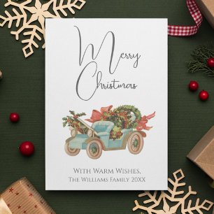 Alter Auto im Vintage-Stil Frohe Weihnachten