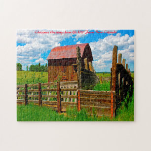 Alter Bauernhof Barn Colorado.Weihnachtsgrüße Puzzle