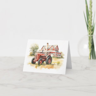 Alter Bauernhof Traktor mit Altem Bauernhaus 2 BLA Karte