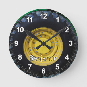 Alter Bauernhof Traktor Runde Wanduhr