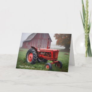 Alter Bauerntraktor zum Vatertag Dankeskarte