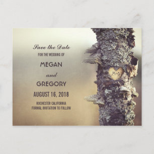 alter Baum rustikale Save-the-Date-Karte Ankündigungspostkarte