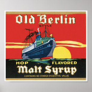 Alter Berliner Stift Hop Flavored Malzsirup Poster