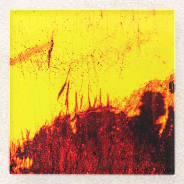 Alter Bernstein Glasuntersetzer (Vorderseite)