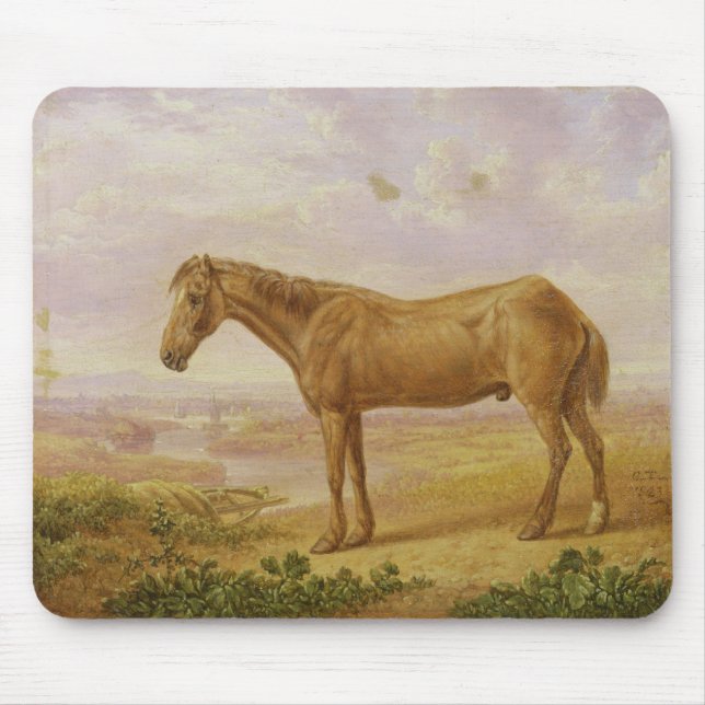 Alter Billy, ein Entwurfs-Pferd, gealtert 62 (Öl Mousepad (Vorne)