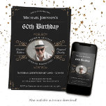 Alter bis Perfection Black Gold Klasse 60. Geburts Einladung<br><div class="desc">Alter bis Perfection Black Gold Klasse 60. Geburtstag Einladung. Feiern Sie mit unserem Vintagen Whiskey Label inspiriert Invitation Design einen Meilenstein Geburtstag im Stil. Inspiriert durch die Eleganz des gealterten Whiskys, bringt dieses Design eine Touch von Eleganz in Ihren besondere Anlass. Das Vintage Design eines Whiskey-Labels zeigt den Prominenten als...</div>