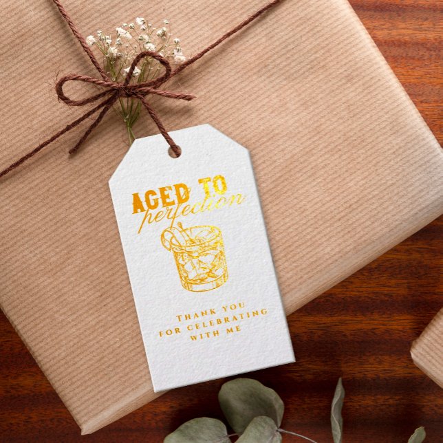 Alter bis Perfection Gold Vintag Whiskey Geburtsta Geschenkanhänger (Von Creator hochgeladen)