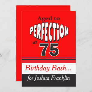 Alter bis Perfektion bei 75 Einladung