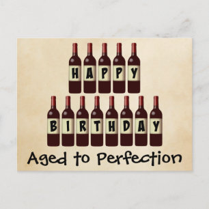 Alter bis Perfektion Wein Lover Happy Birthday Postkarte