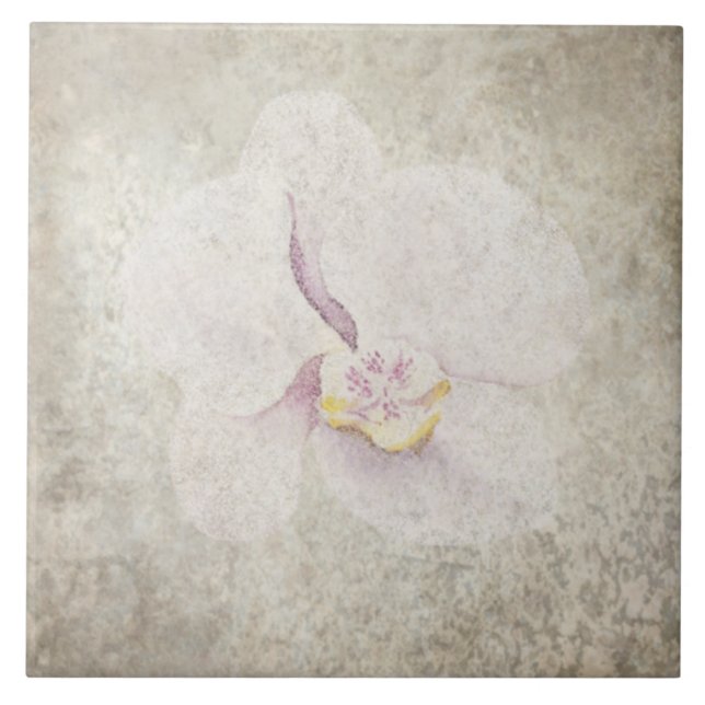 Alter botanischer Tile - Aqua und Knochen V5 Fliese (Vorderseite)