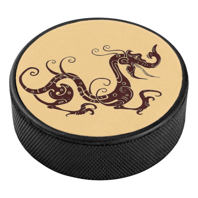 Alter brauner mystischer Drache Eishockey Puck (3/4)