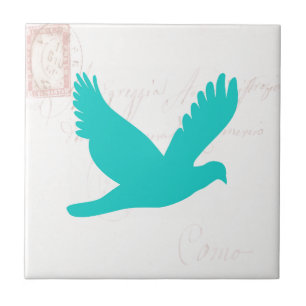 Alter Brief mit Bird-Silhouette Fliese