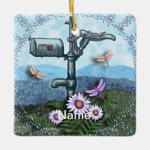 Alter Briefkasten  Keramikornament