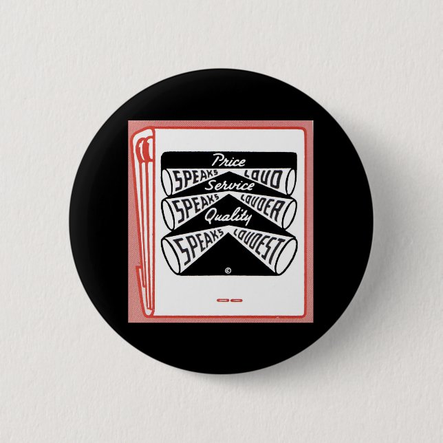 alter Buchcover Price Speaks Loud Button (Vorderseite)