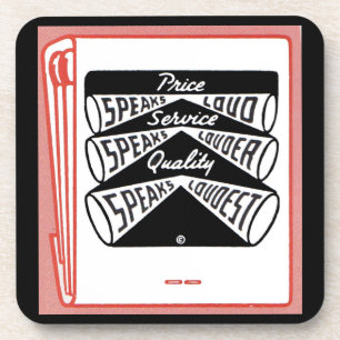 alter Buchcover Price Speaks Loud Getränkeuntersetzer
