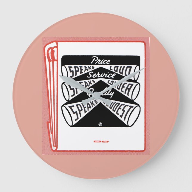 alter Buchcover Price Speaks Loud Große Wanduhr (Vorderseite)