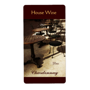 Alter Caféhaus-Weinflaschenaufkleber