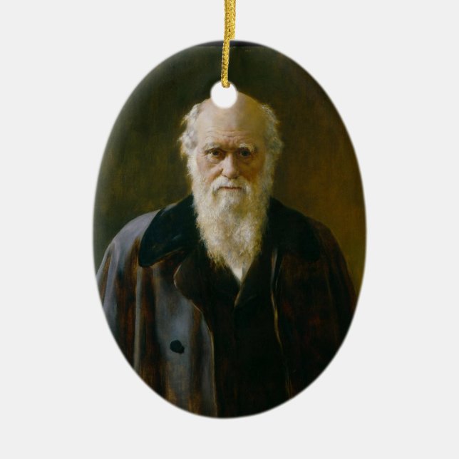 Alter Charles Darwin-Atheist eine ovale Verzierung Keramikornament (Vorne)