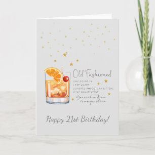Alter Cocktail 21. Happy Birthday Card Karte