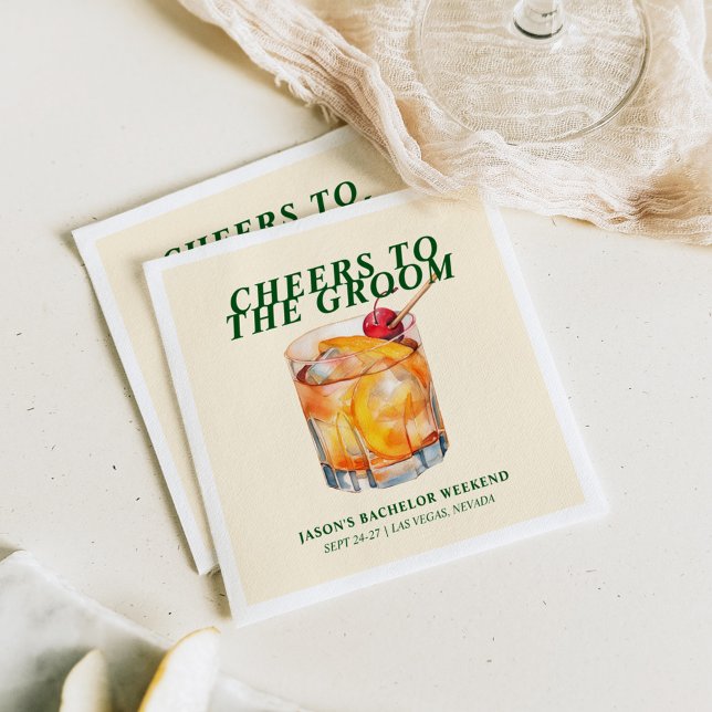 Alter Cocktail Bachelor Weekend Serviette (Von Creator hochgeladen)