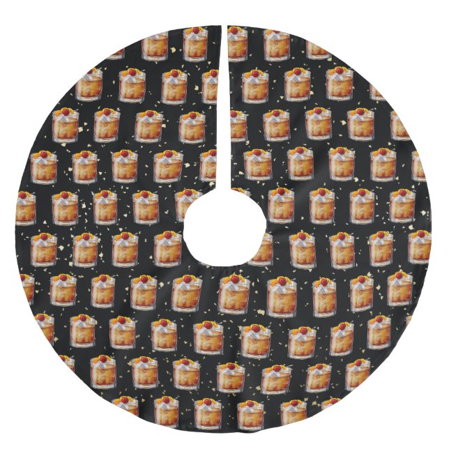 Alter Cocktail Polyester Weihnachtsbaumdecke (Vorderseite)