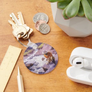 Alter Cowboy, Goldwäscher, Wyoming von Leigh Schlüsselanhänger