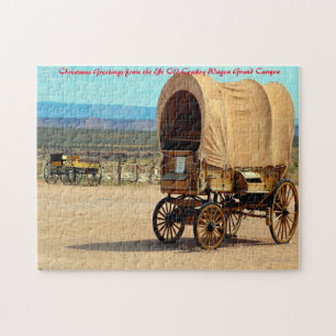 Alter Cowboy-Wagen Arizona. Weihnachtsgrüße Puzzle