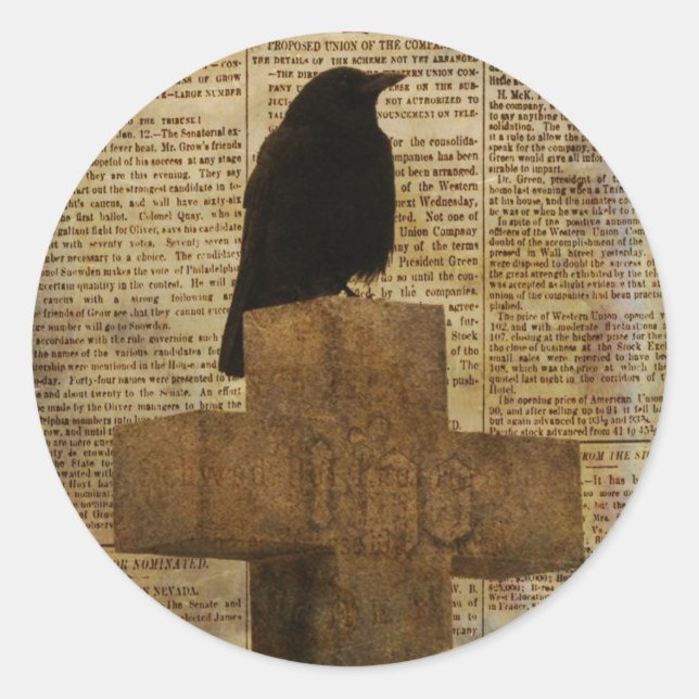 Alter Crow Runder Aufkleber (Vorderseite)