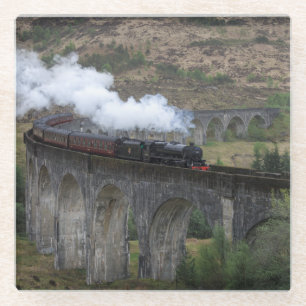 Alter Dampfzug auf Glenfinnan Viaduct Glasuntersetzer